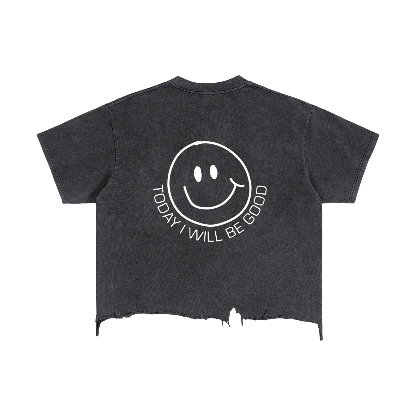 TODAY I WILL BE GOOD BOXY CROPPED TEE