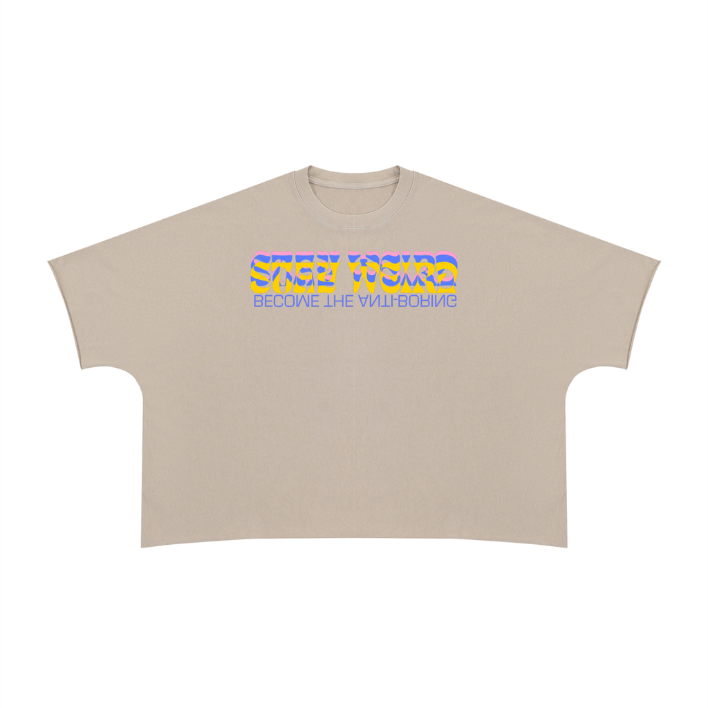 BECOMING THE ANTIBORING BOXY LONG TEE RAW EDGE