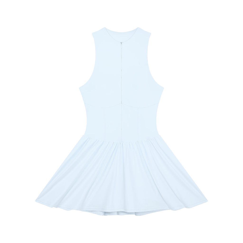 BELBEL STAPLES RUCHED ZIP DRESS
