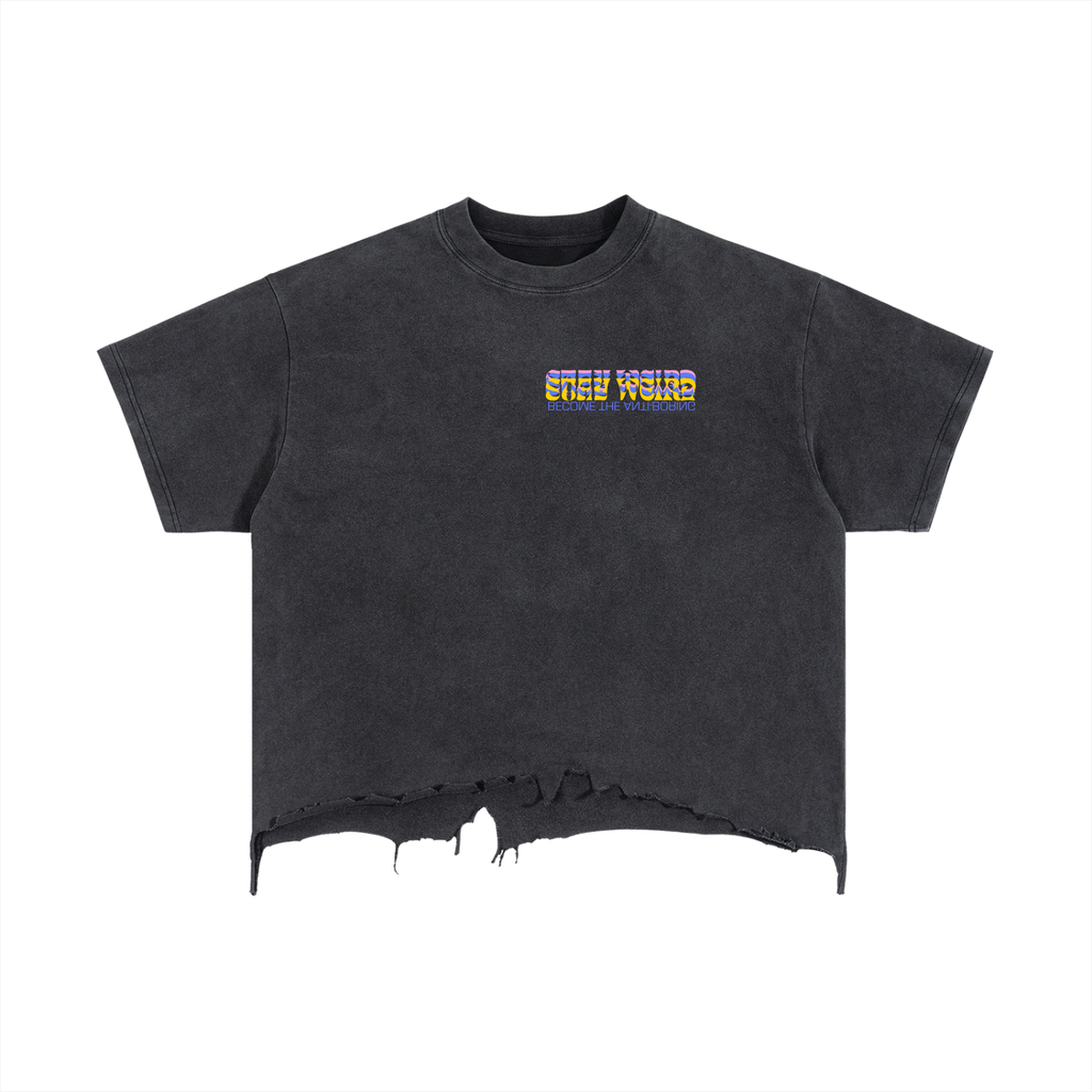 STAY WEIRD BOXY CROPPED TEE