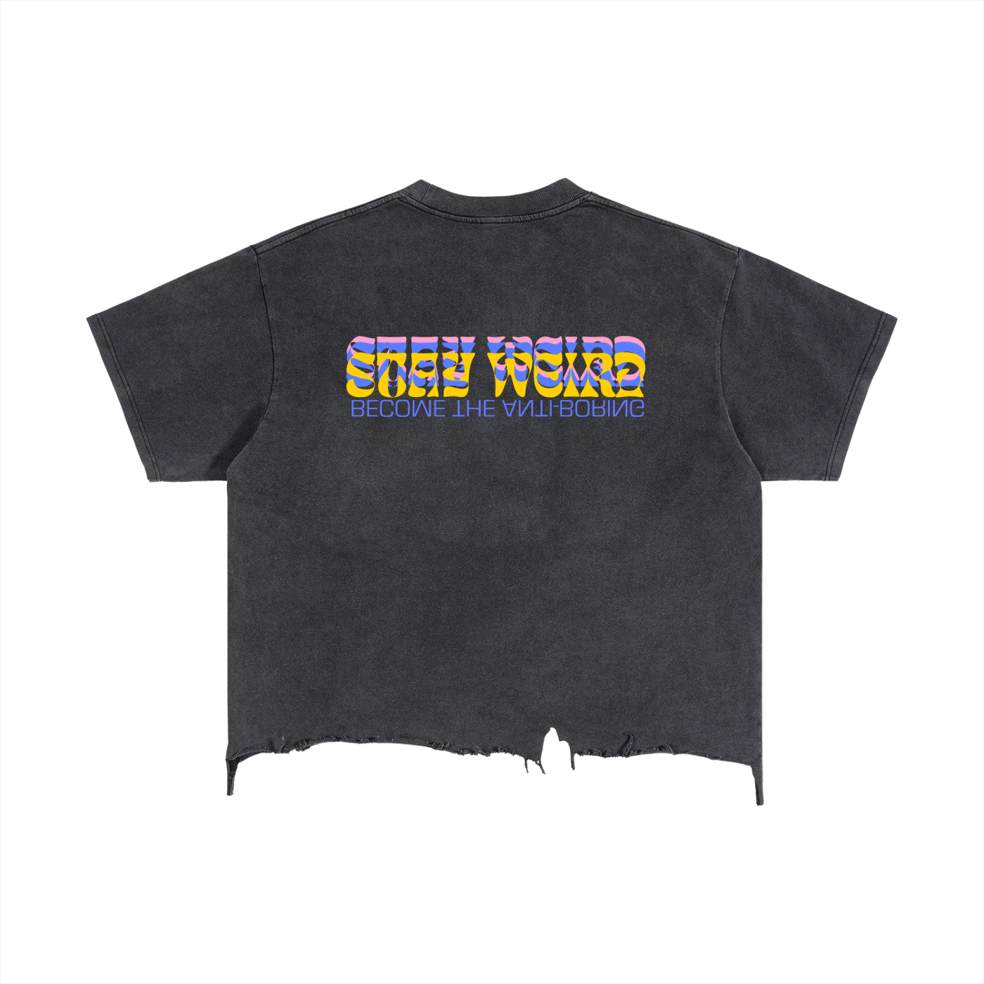 STAY WEIRD BOXY CROPPED TEE