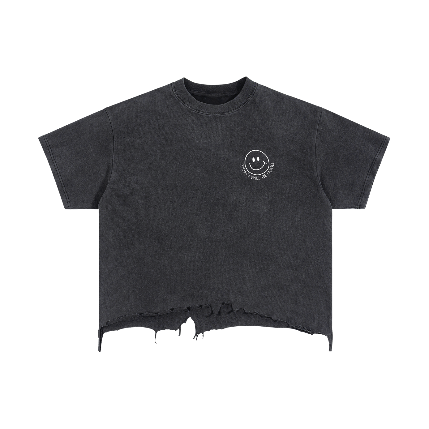 TODAY I WILL BE GOOD BOXY CROPPED TEE