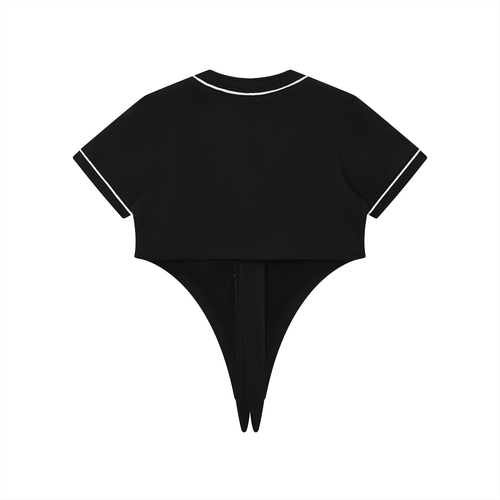 BELBEL STAPLES CROPPED BASEBALL JERSEY