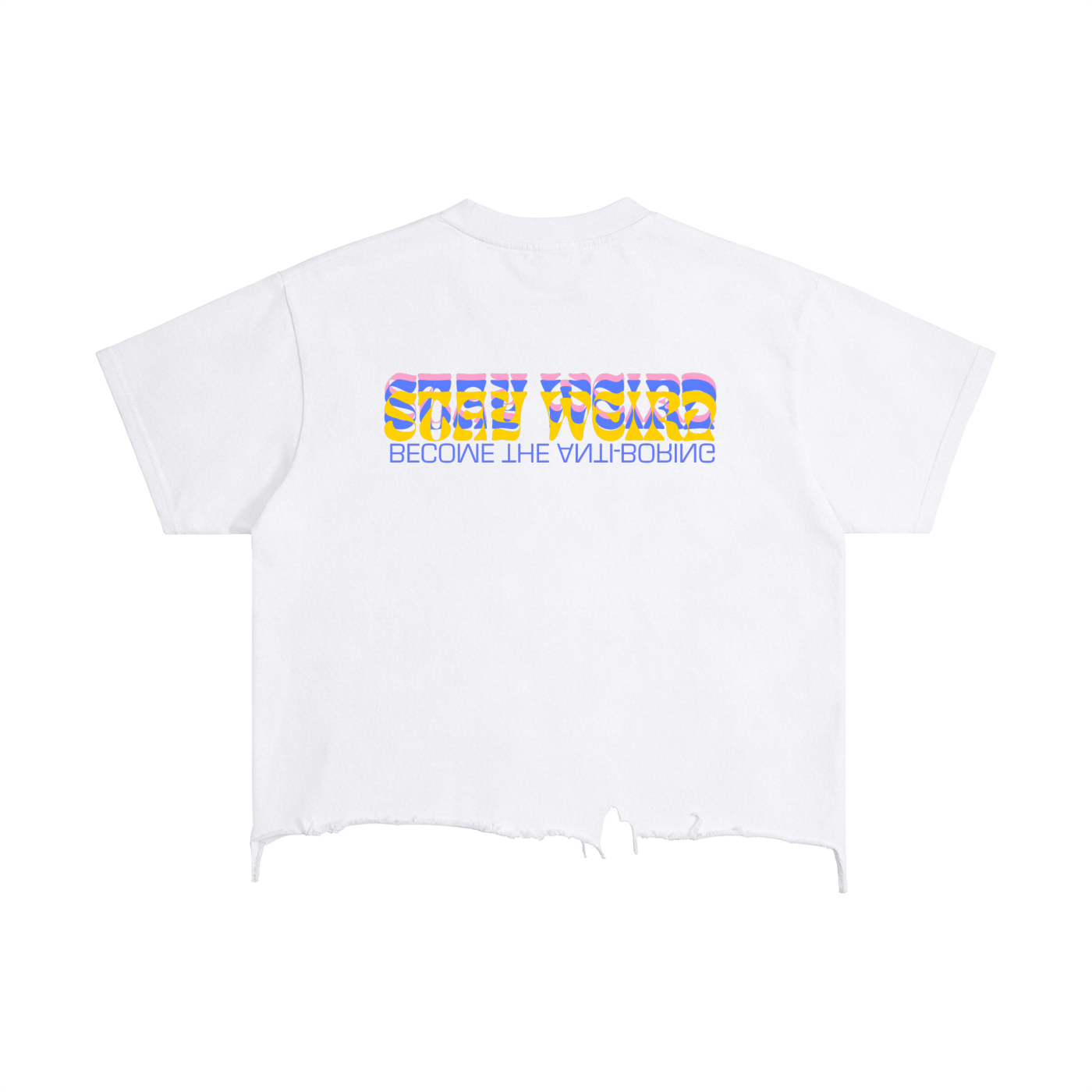 STAY WEIRD BOXY CROPPED TEE